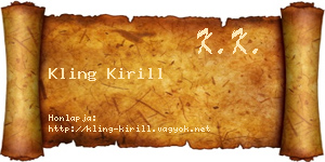 Kling Kirill névjegykártya